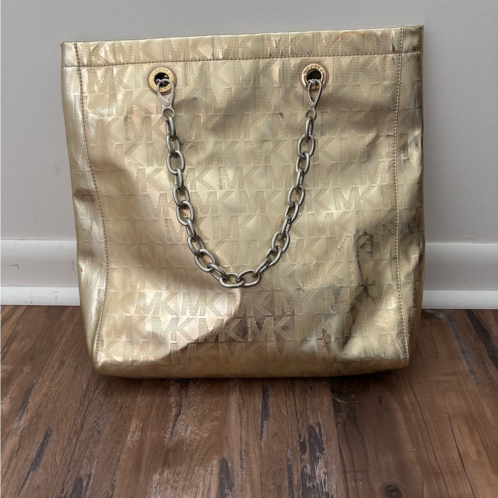 Gold Michael Kors Purse  with Chain Straps - NEW